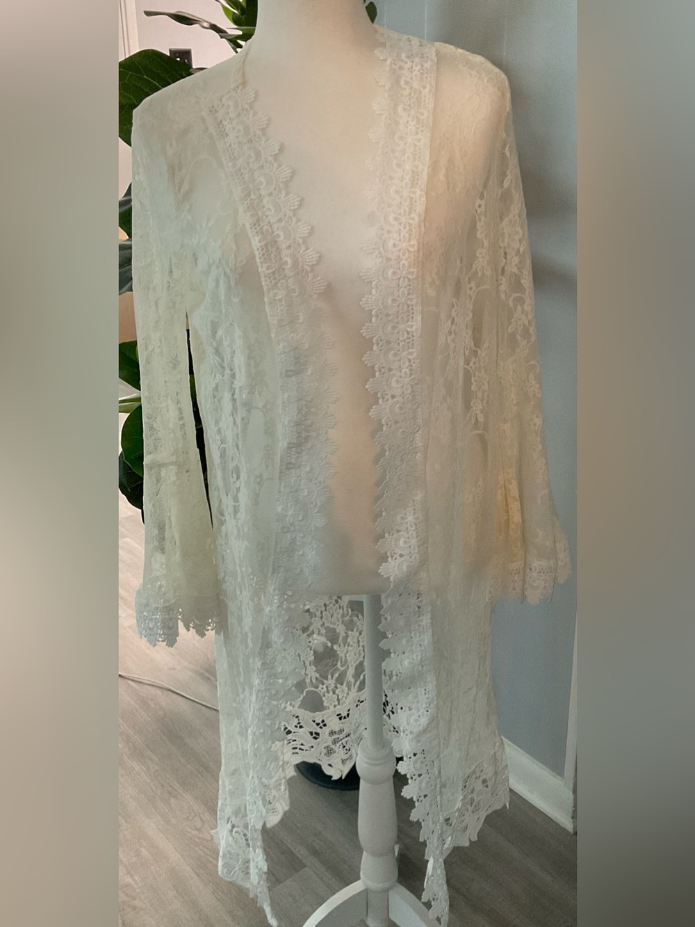 Full Circle Trends “With Love,” Floral Lace Duster Cardigan